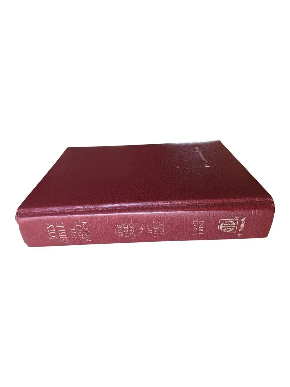PTL Parallel Bible KJV & The Living Bible Large Print Burgundy Leatherette 1983